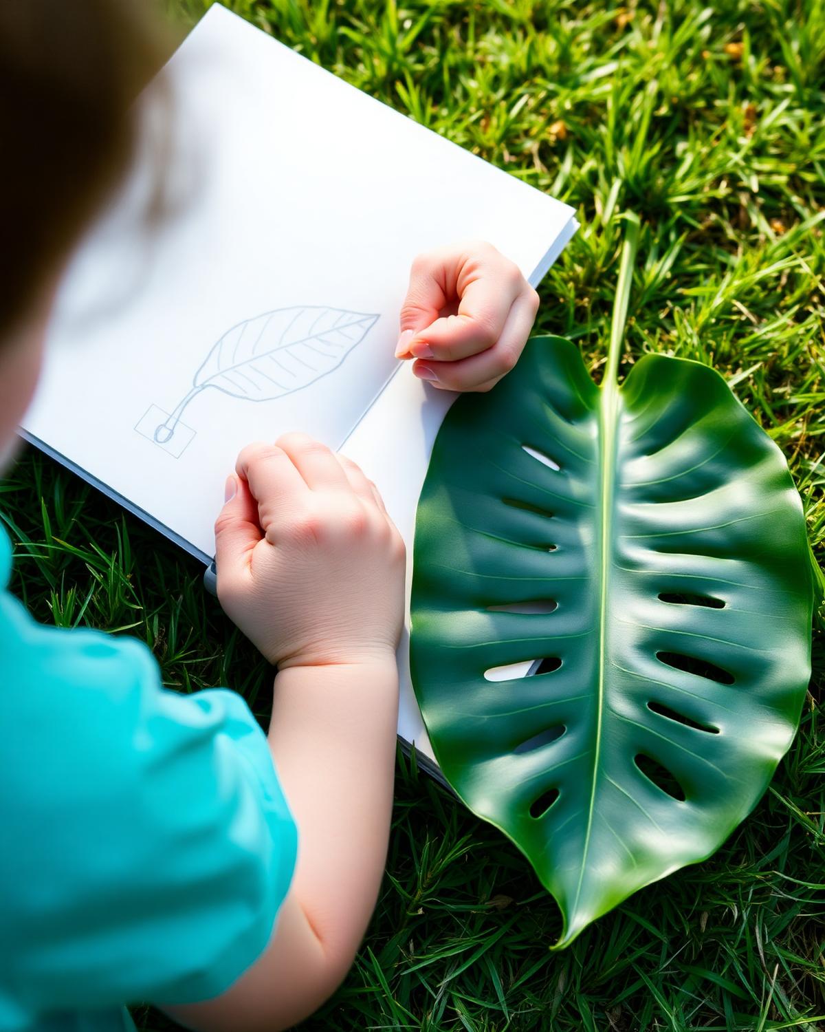Observing a monstera leaf in graphite